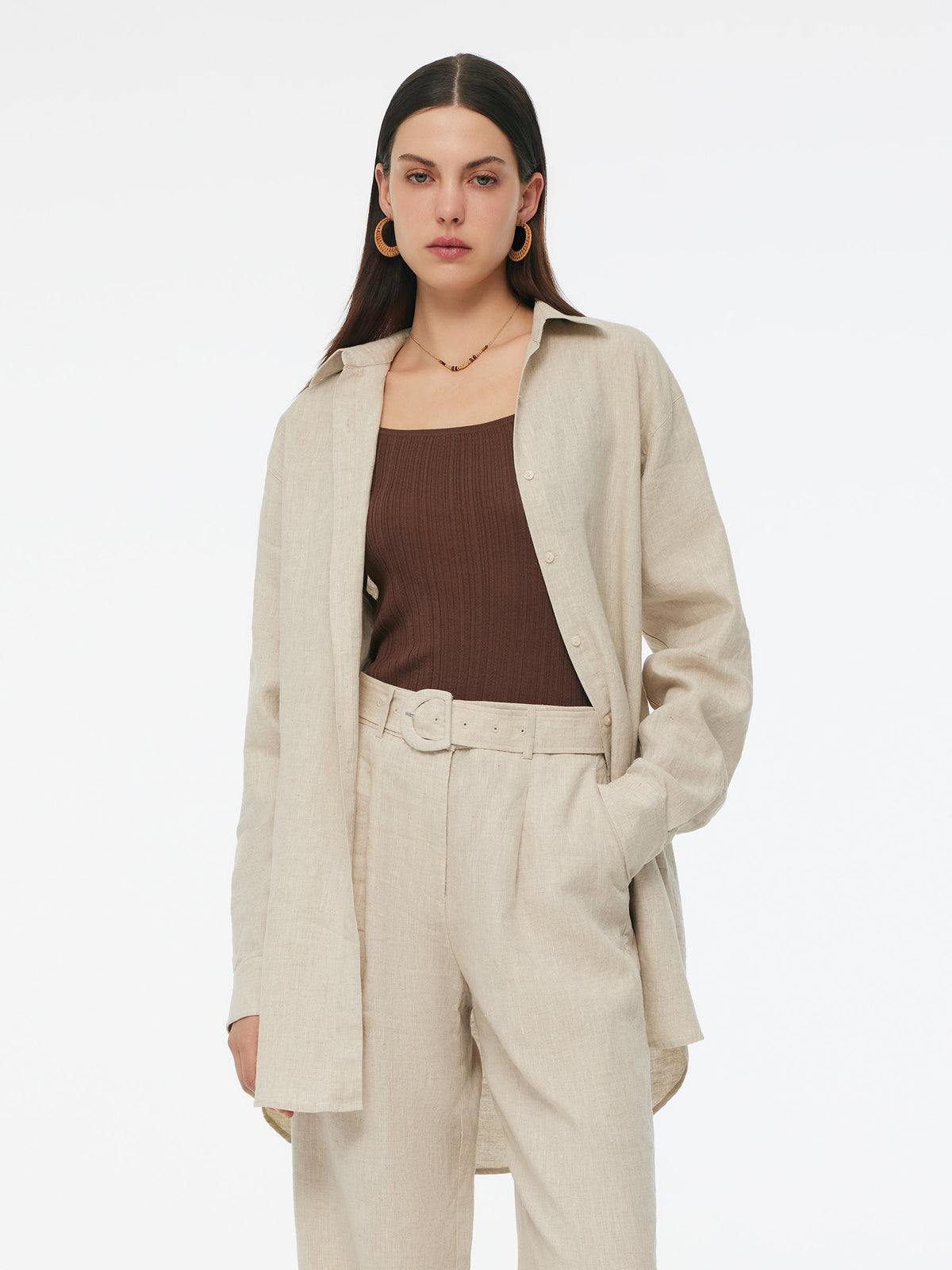 100% Linen Women Oversized Shirt