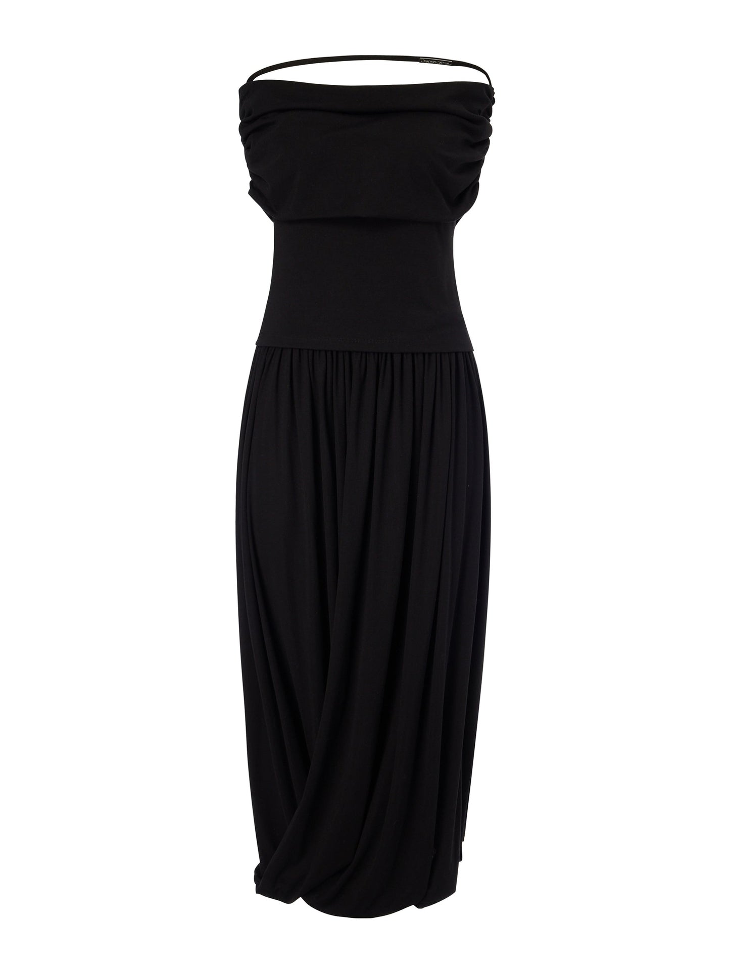Tencel Blend Off Shoulder Knit Top And Bubble Hem Skirt Two-Piece Set