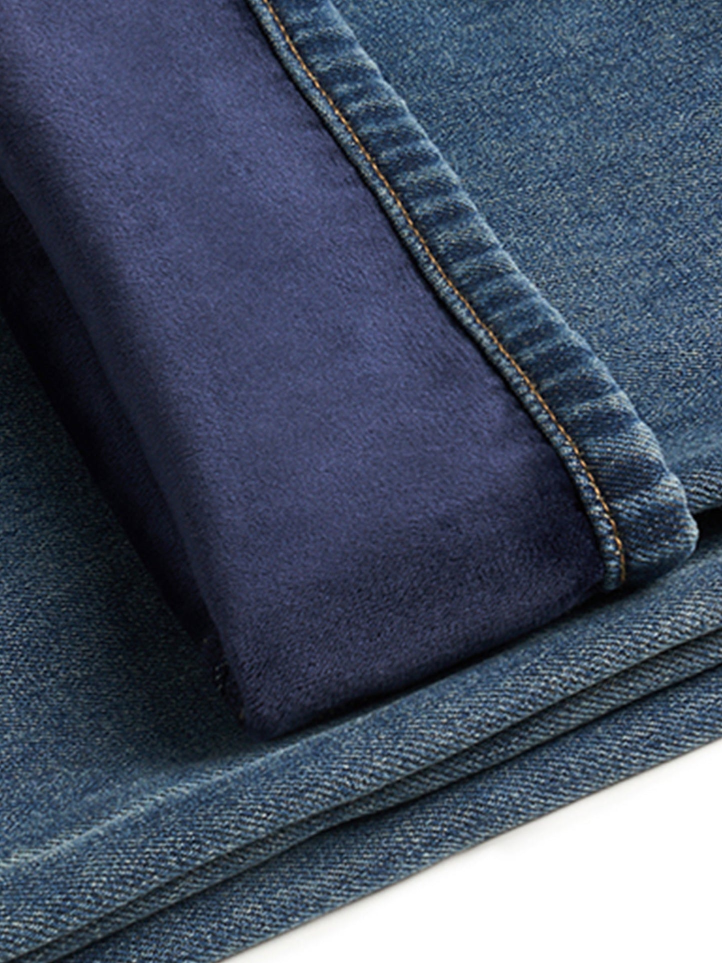 100% Cotton Denim Fleece Lined Women Straight Ankle Length Jeans