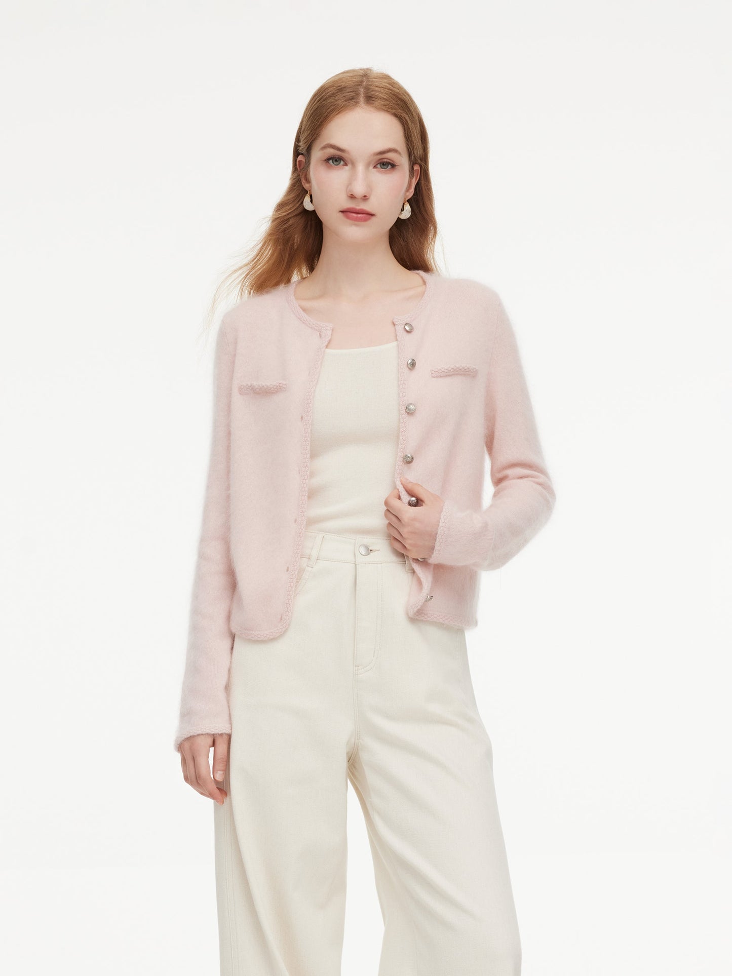 [Preview] 100% Brushed Cashmere Women Cardigan