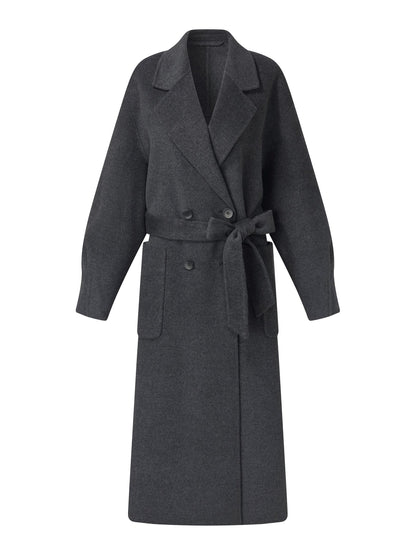 100% Wool Double-Faced Women Wrap Overcoat