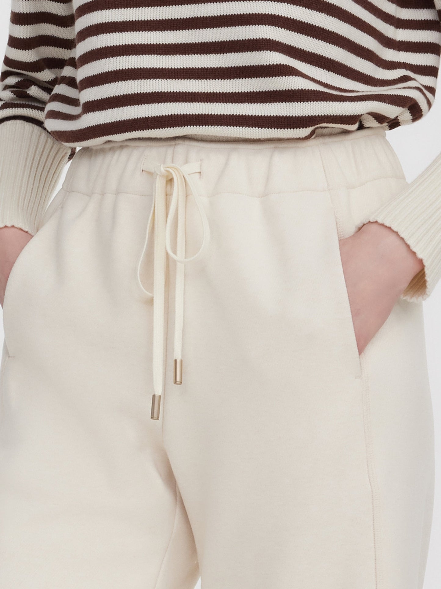 Drawstring Waist Wide Leg Women Knit Pants