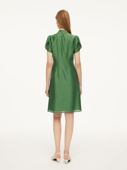 Tencel Blend Women Qipao Mini Dress