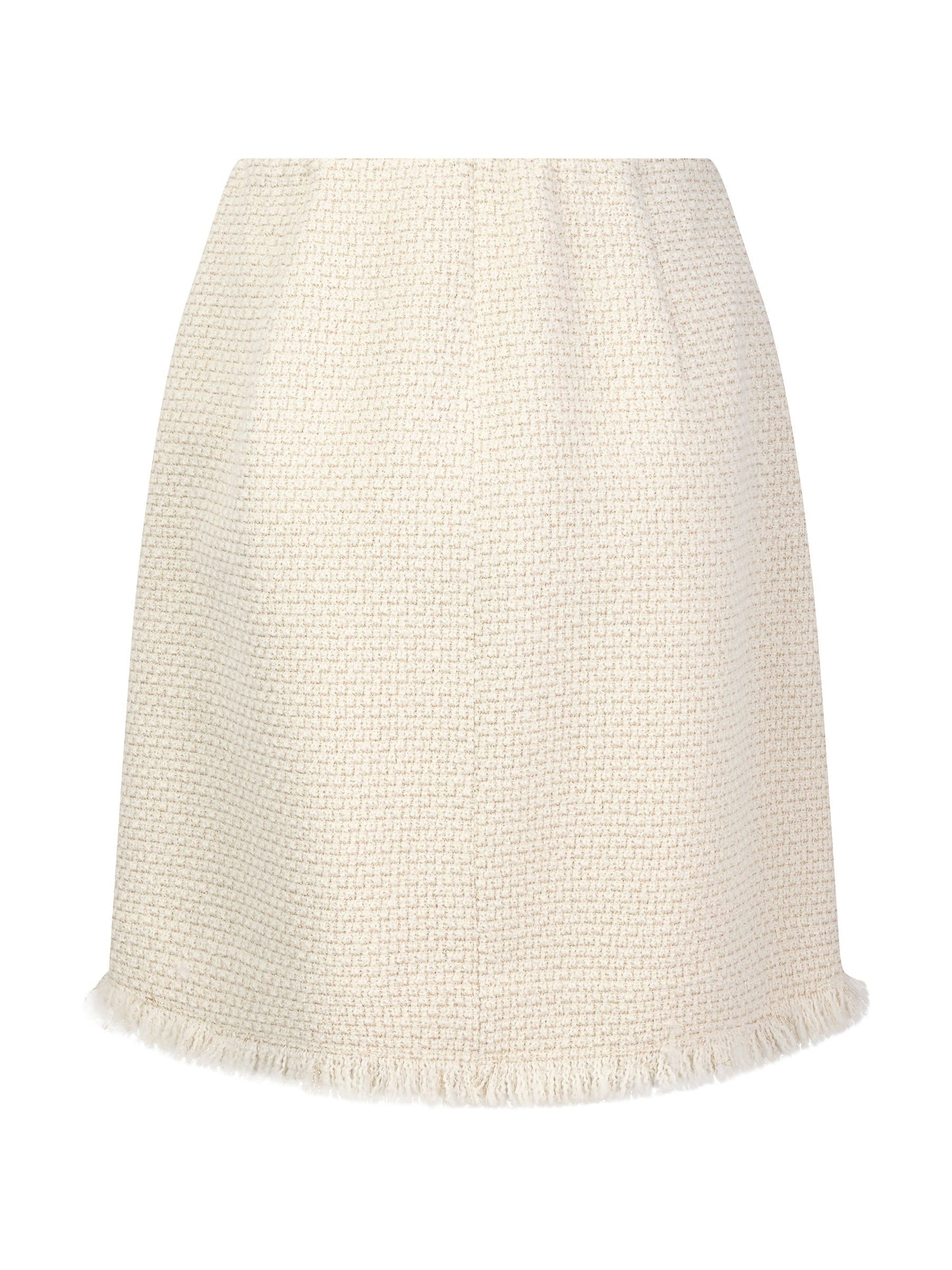 Wool Blend Tweed Fringe Hem Women Mini Skirt