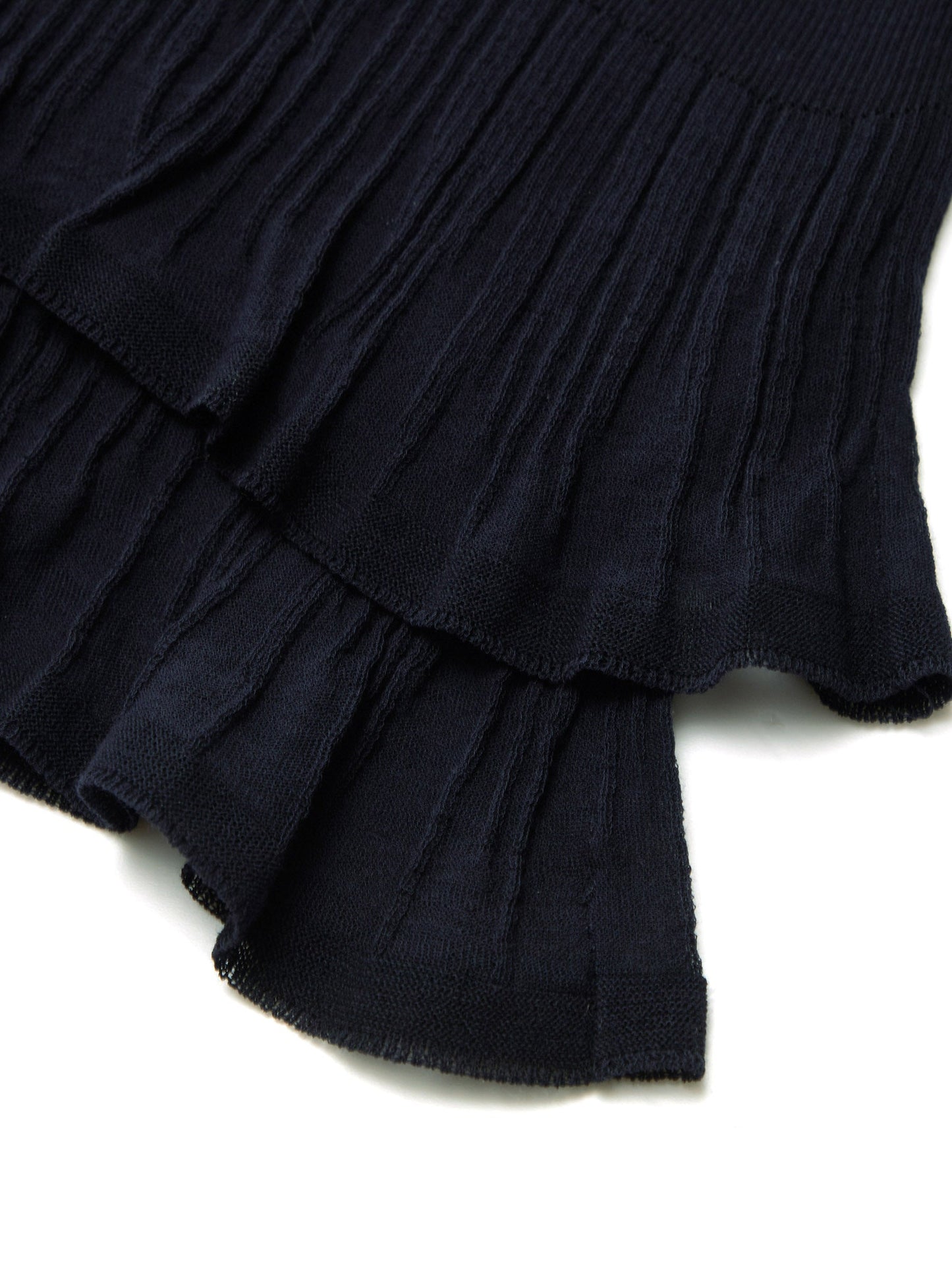 Ruffle Hem Knit Top And A-Line Skirt Two-Piece Set