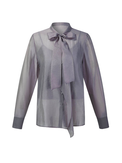 [Preview] Front Knot Women Shirt With Knit Camisole