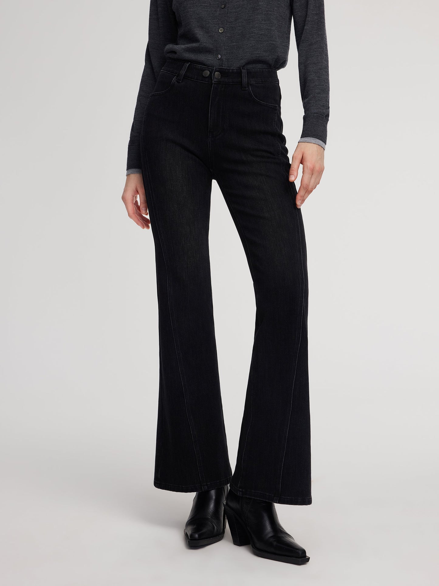 Brushed Denim Women Flared Jeans