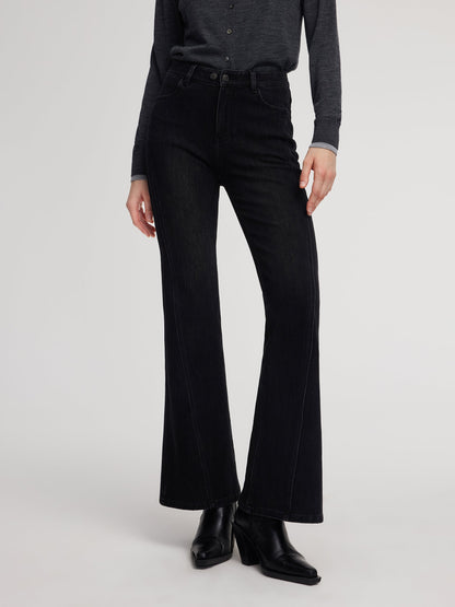 Brushed Denim Women Flared Jeans