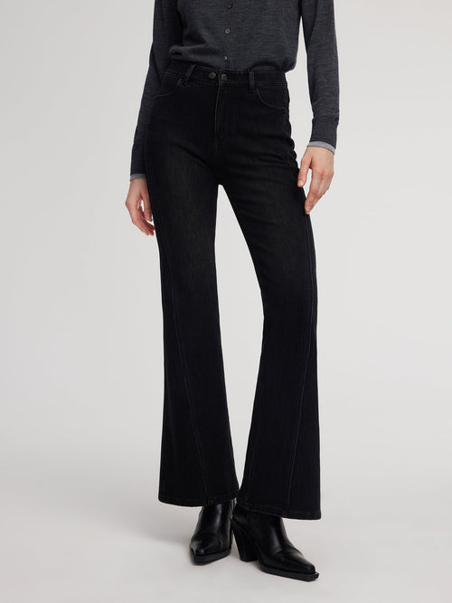 Brushed Denim Women Flared Jeans