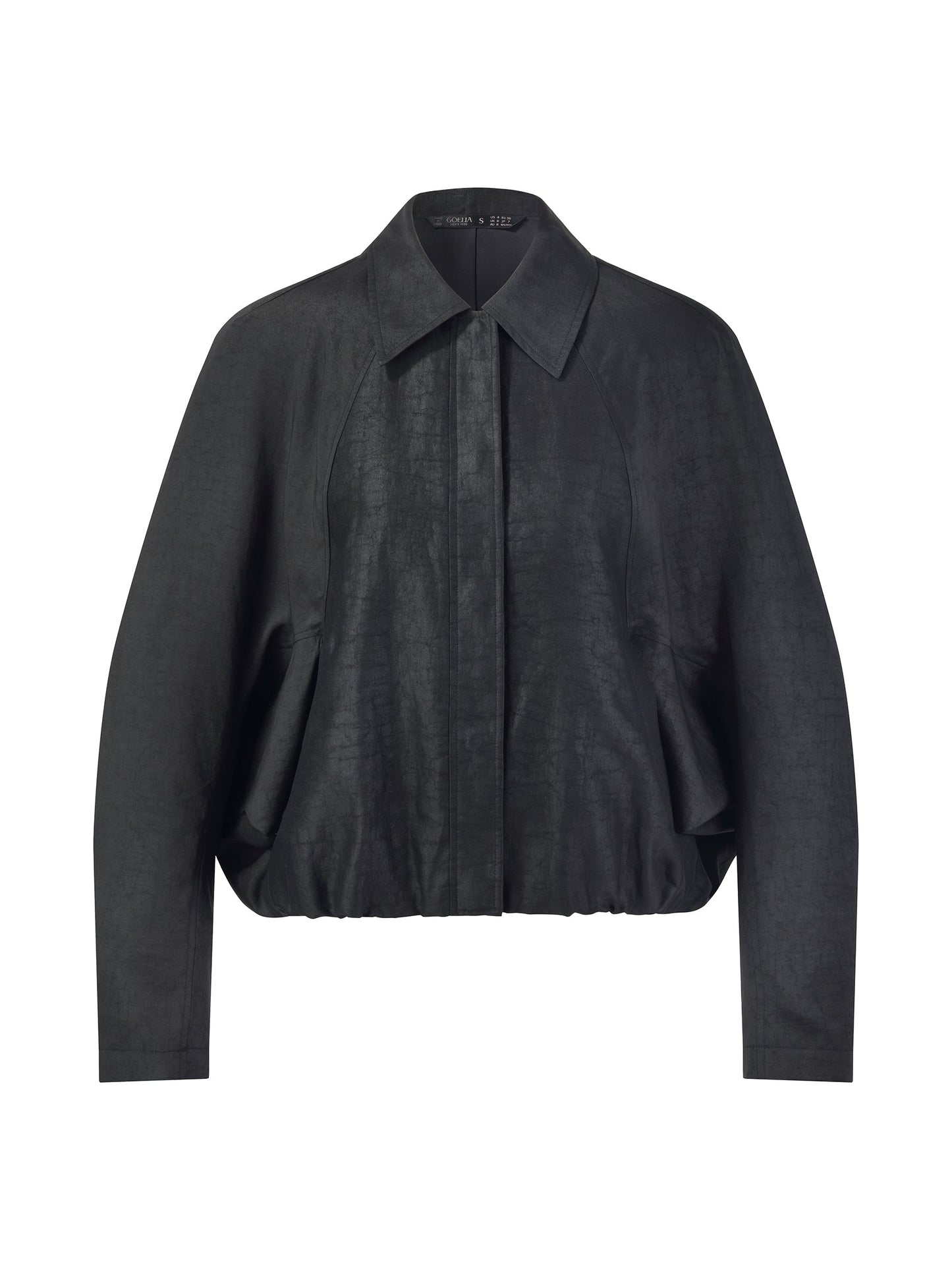 18MM Gambiered Canton Gauze Balloon Hem Women Jacket