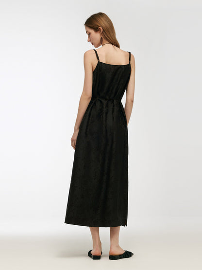 25MM Xiang Yun Silk Jacquard Adjustable Straps Women Maxi Dress