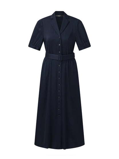 22MM Mulberry Silk Women Midi Dress With Belt