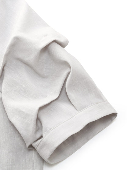 Lyocell Linen Blend Mock-Layered Women Mini Shirt Dress