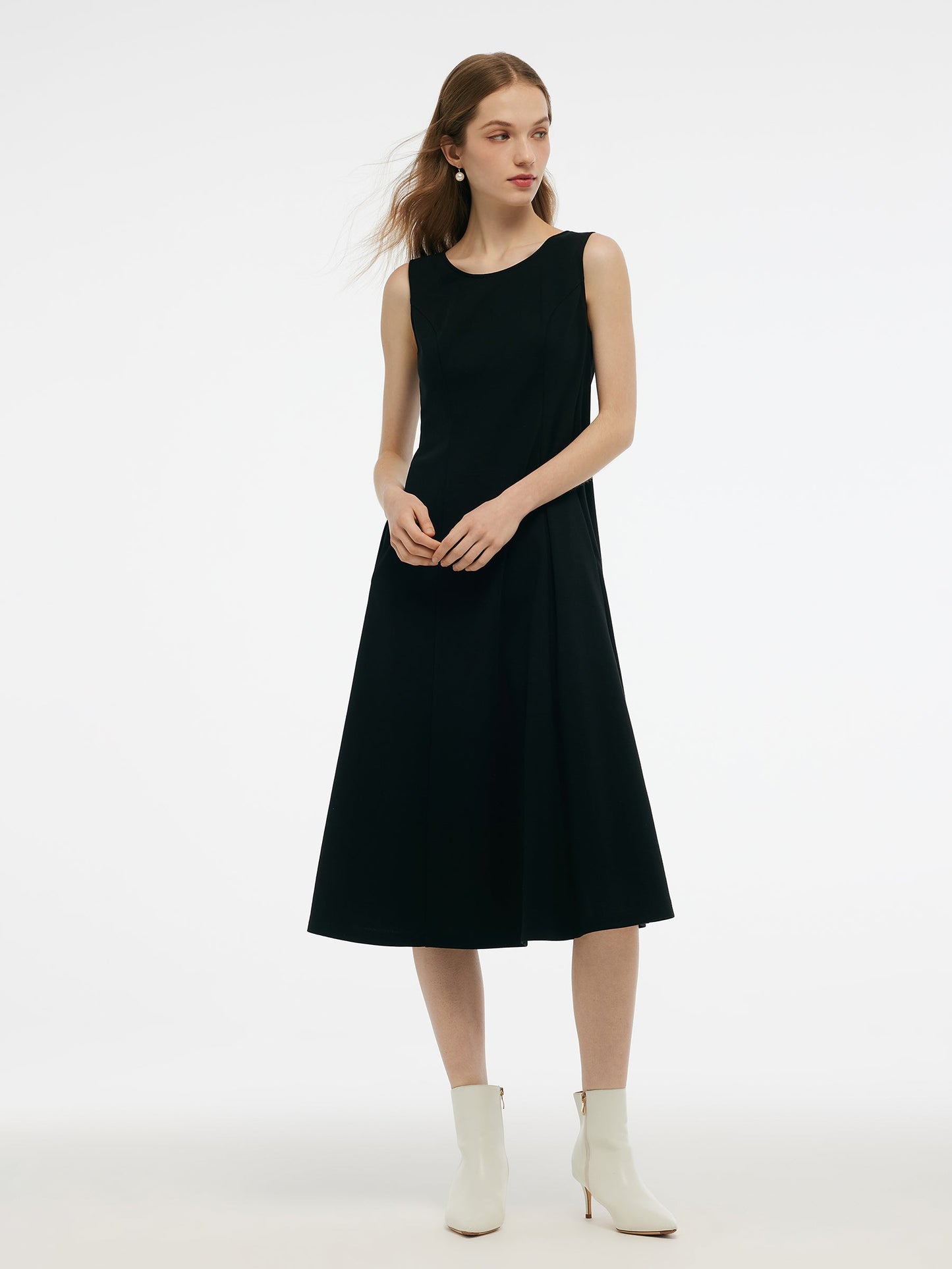 Lyocell Wool Blend Sweater And Knit Vest Dress Two-Piece Set