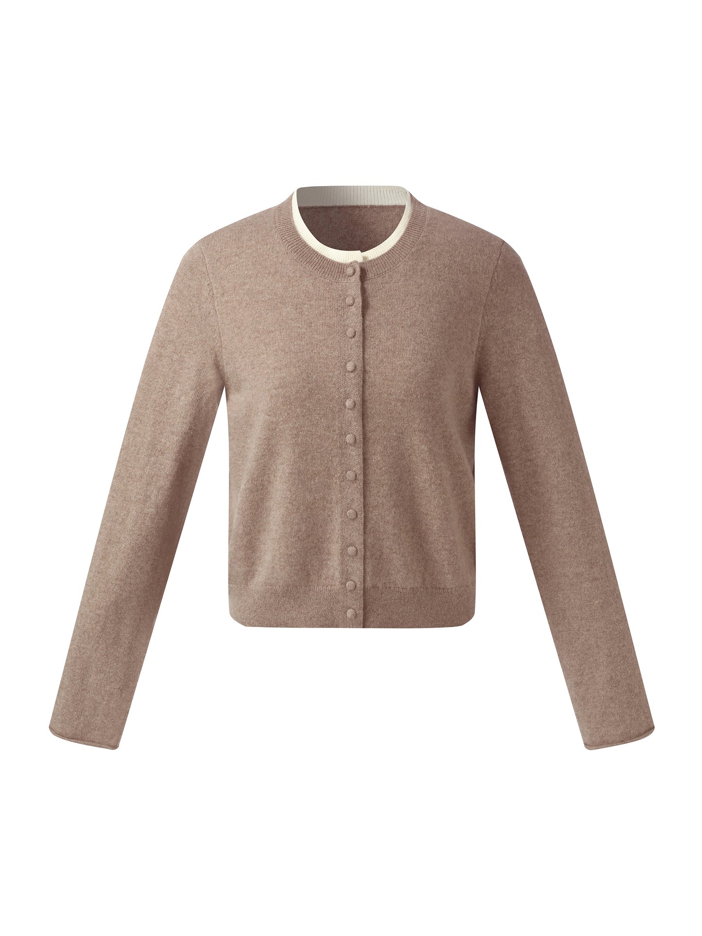 100% Cashmere Faux Two-Piece Women Cardigan