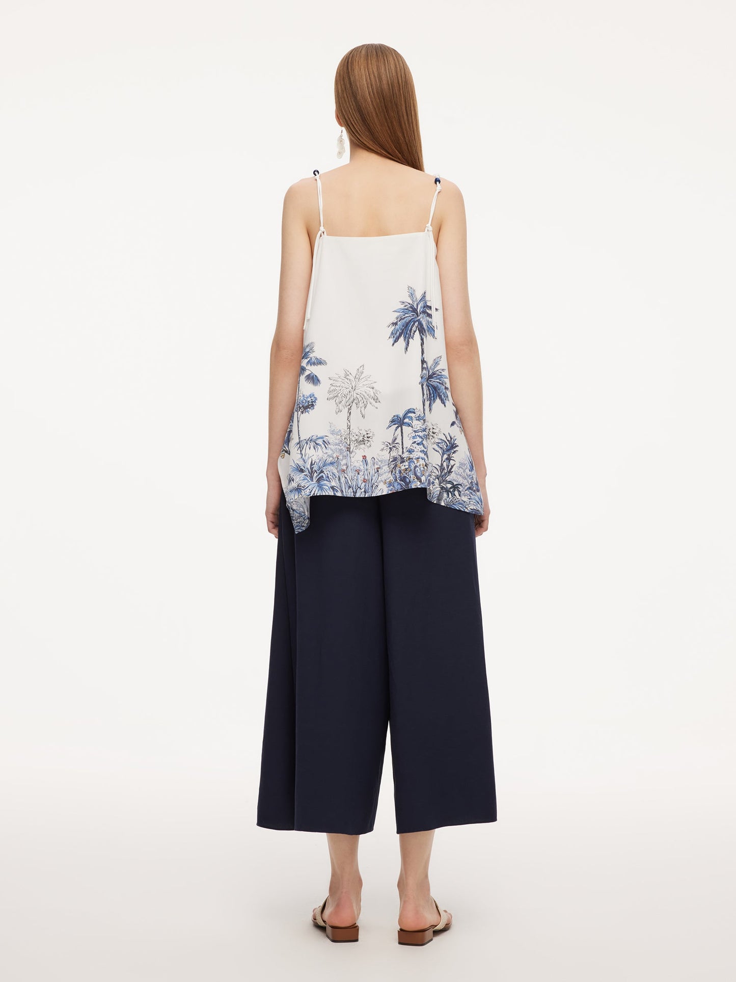 Linen Blend A-Line Women Culottes