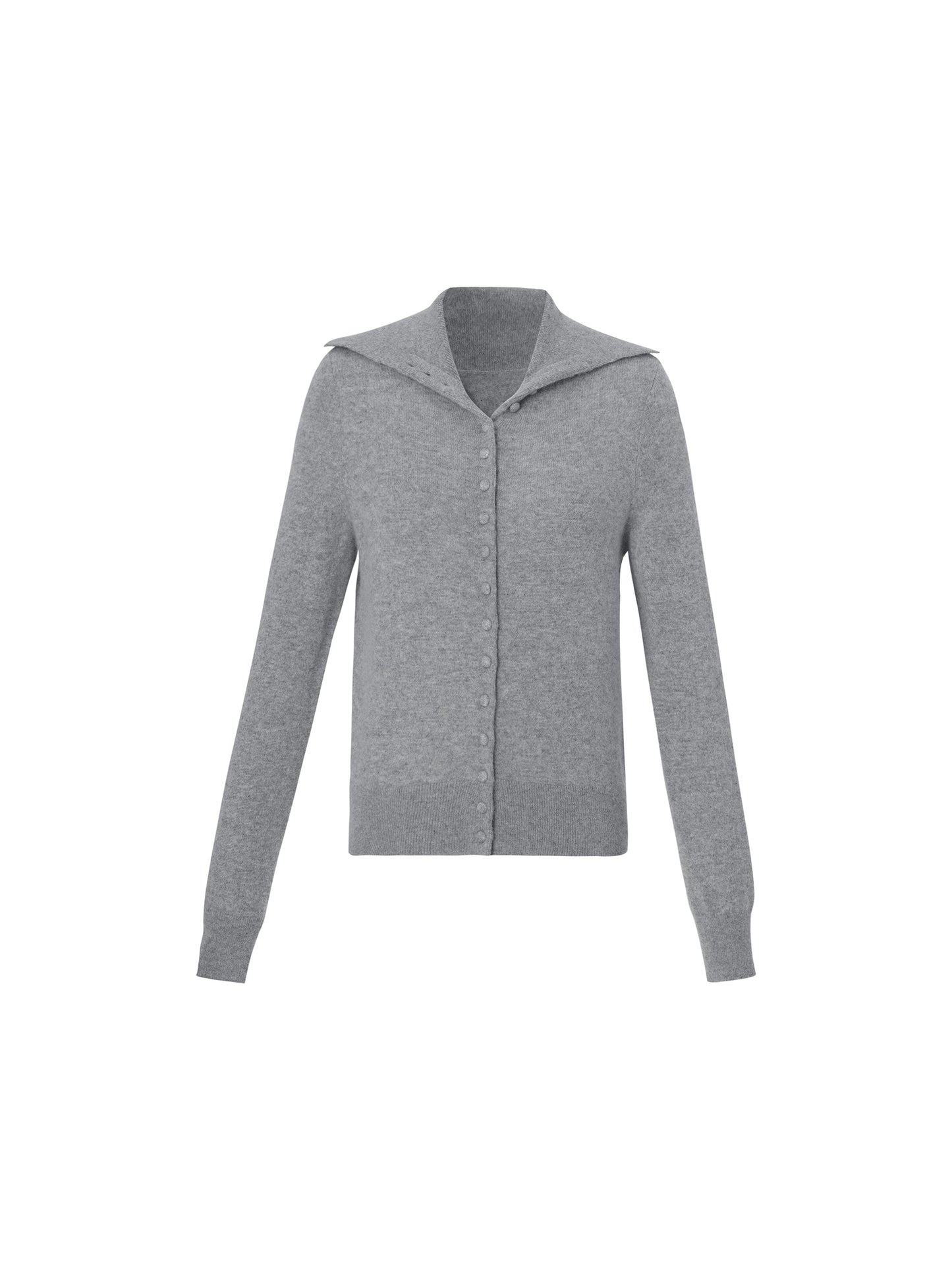100% Cashmere Folded Collar Women Cardigan