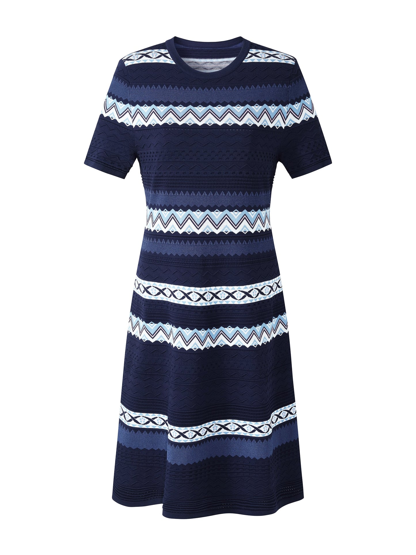 Multicolored Jacquard Women Knit Mini Dress