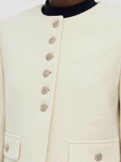 Wool Crop Jacket And Midi Dress Two-Piece Set