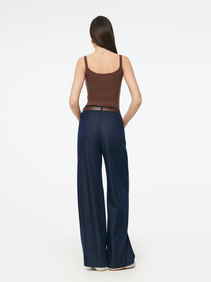 Denim Glitter Detailed Women Loose Straight Jeans