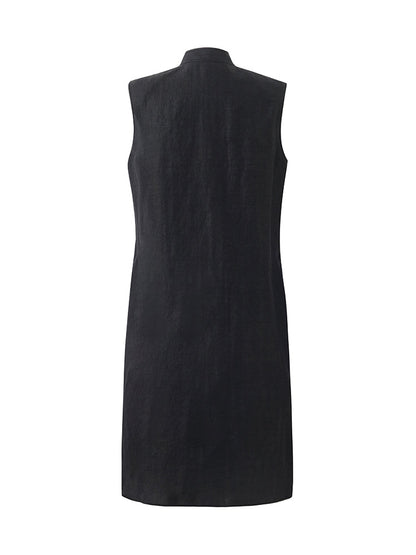 Xiang Yun Silk Asymmetric Hem Women Qipao Mini Dress