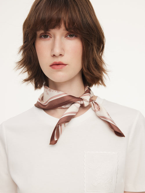 100% Mulberry Silk Paisley Print Women Scarf