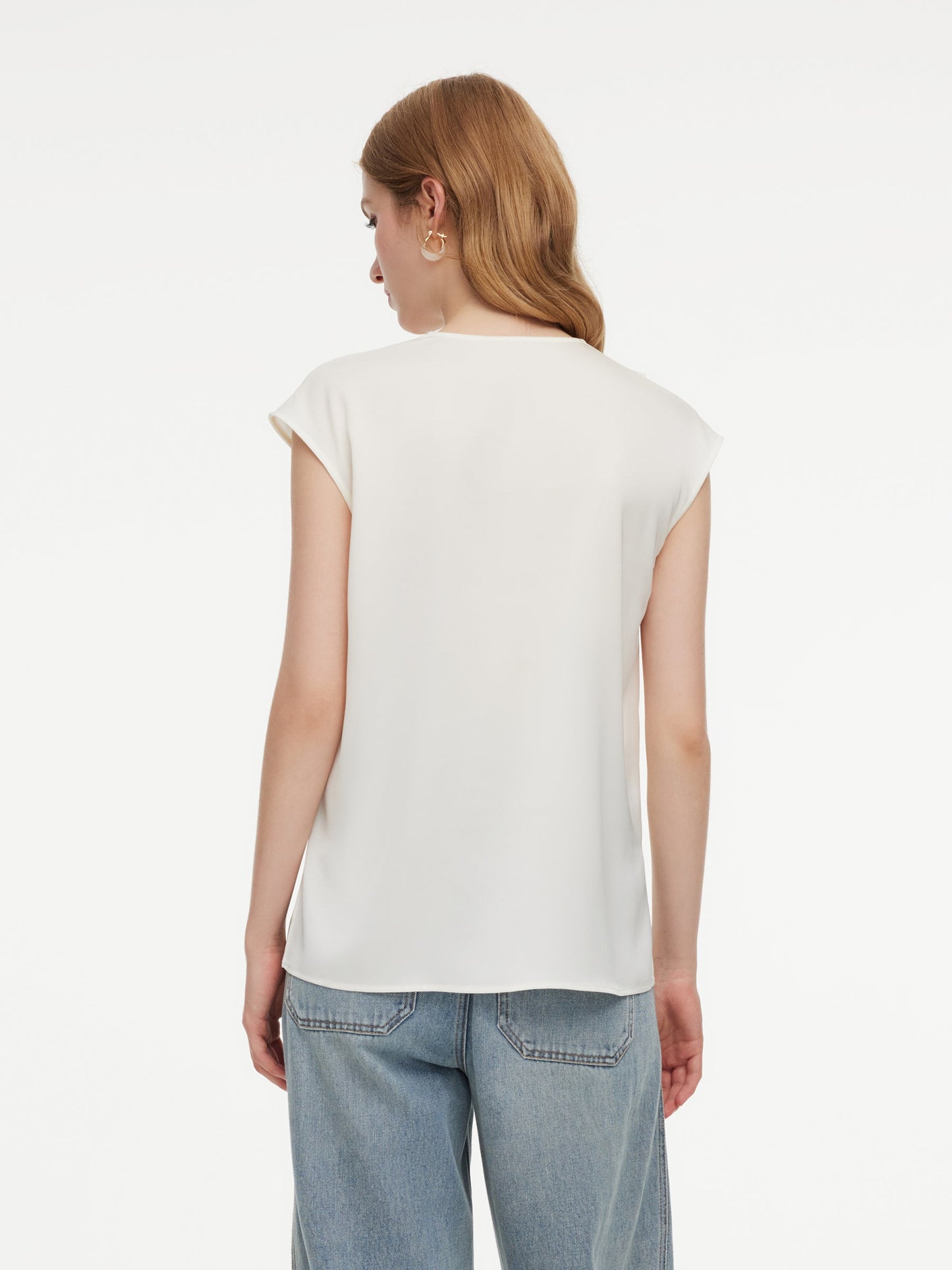 22MM Mulberry Silk Asymmetrical Ruffle Women Blouse