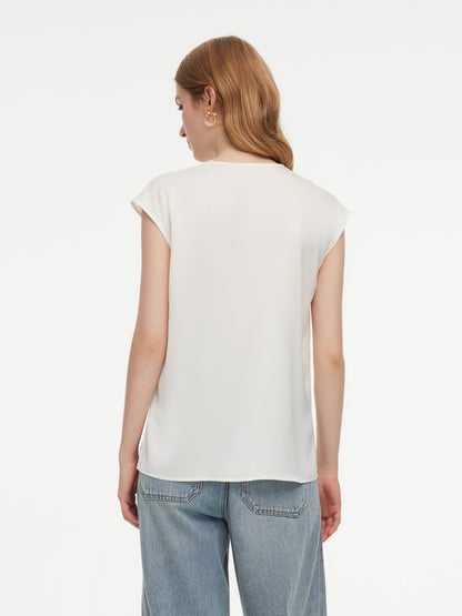 22MM Mulberry Silk Asymmetrical Ruffle Women Blouse