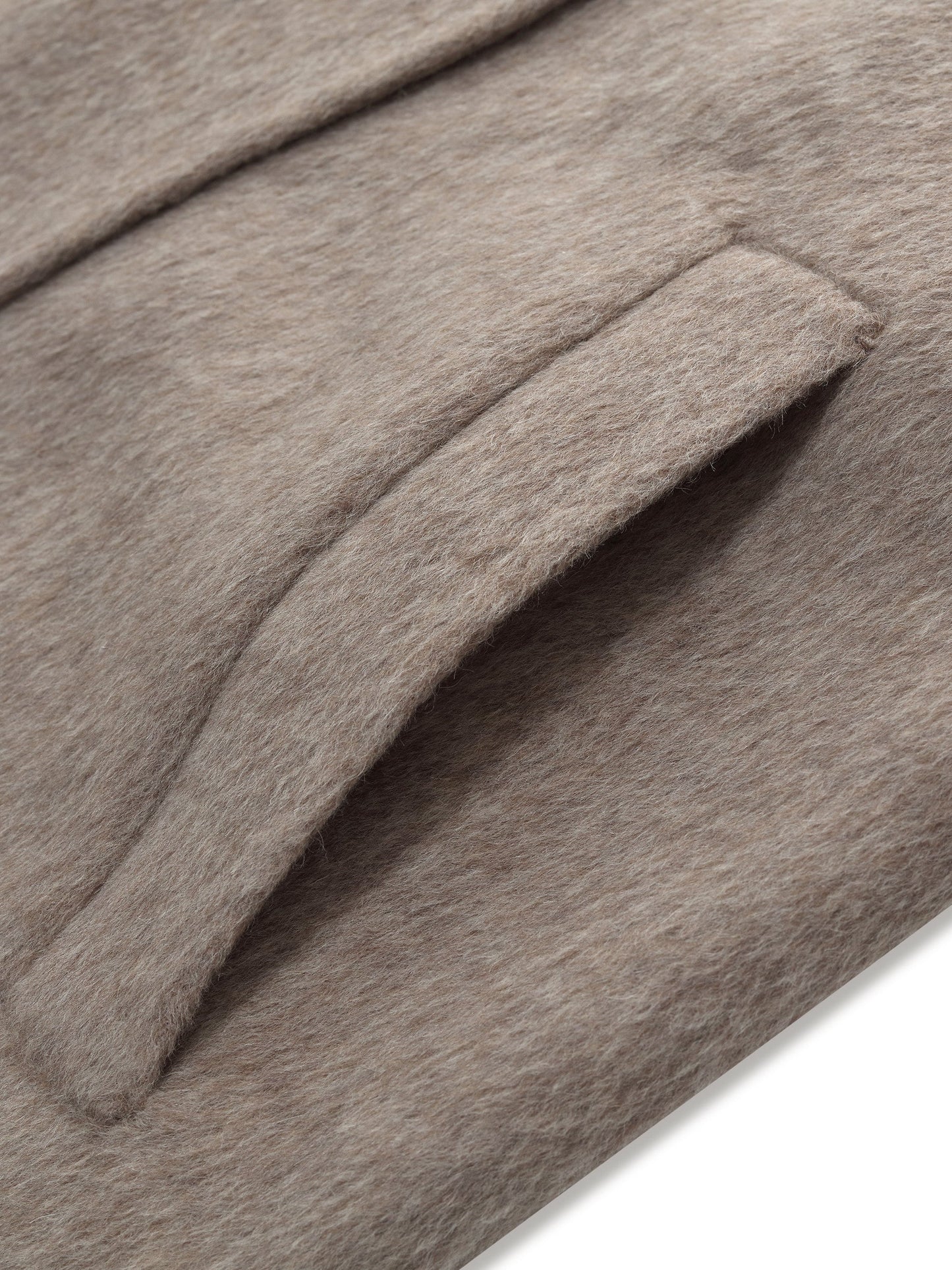 Alpaca Wool Blend Double-Faced Women Wrap Coat With Scarf