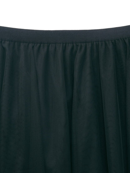 Mesh Tiered Women Elastic Waist Skirt