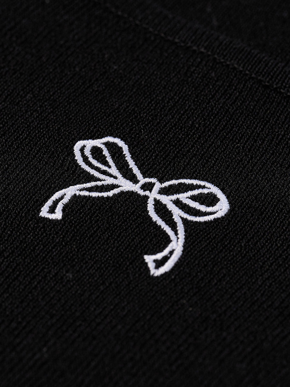 Lyocell Blend Bowknot Embroidered Women Square Neck Knit Top