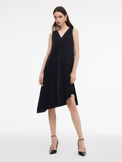 Triacetate Blend Women Sleeveless Reversible Midi Dress