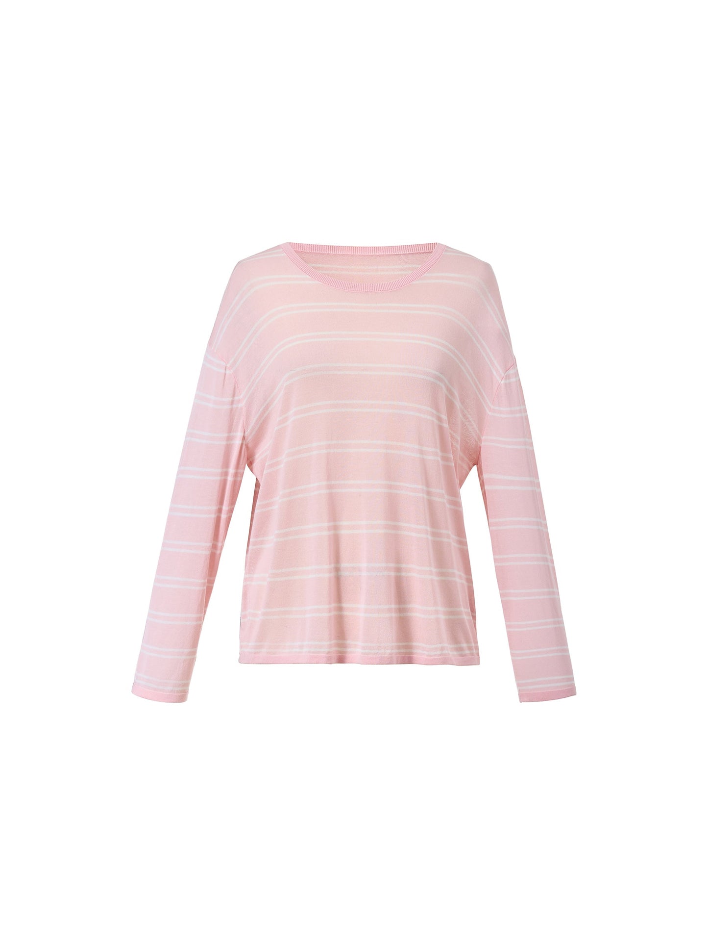 Lyocell Mulberry Silk Blend Stripe Women Knit Top