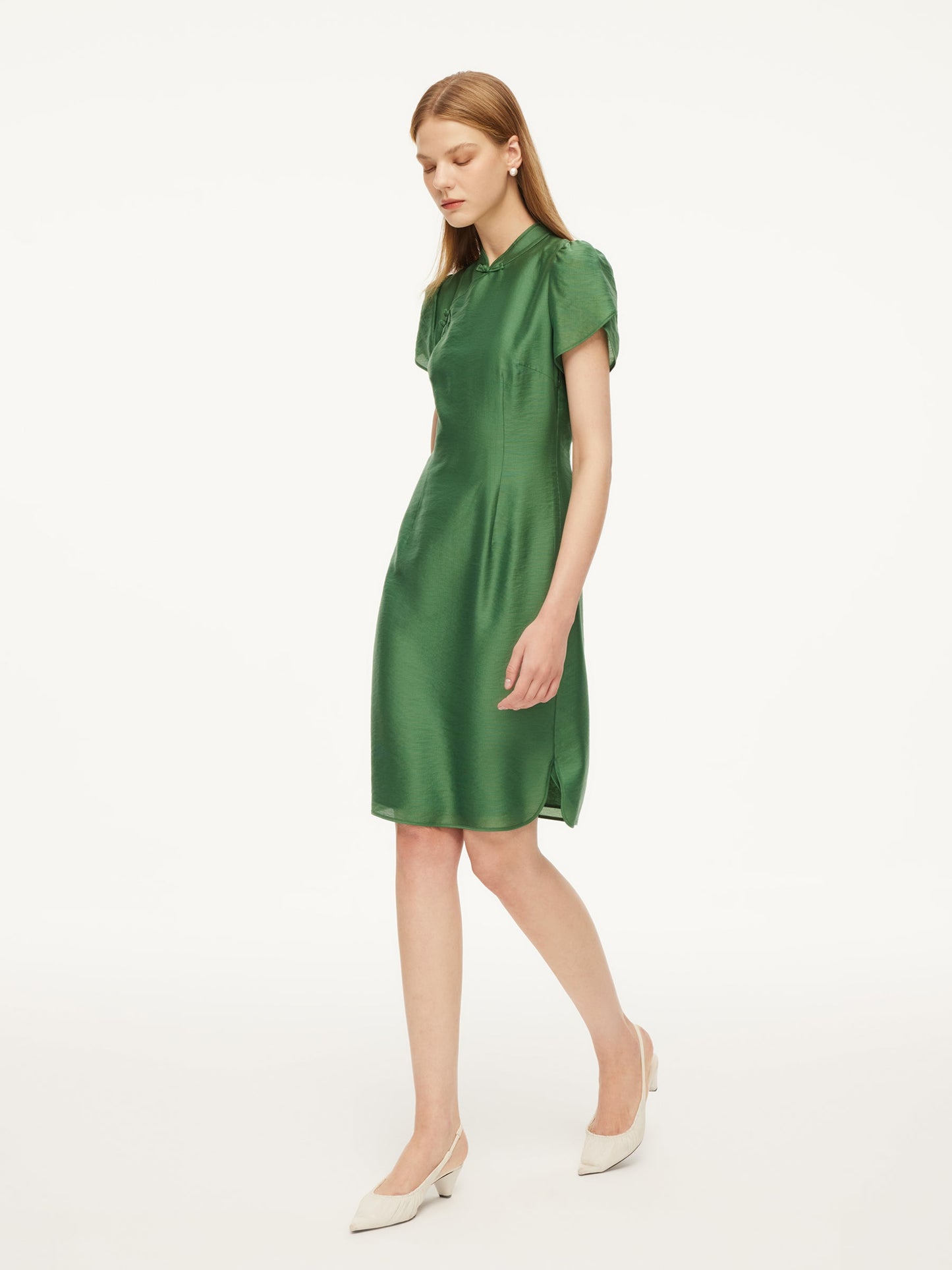 Tencel Blend Women Qipao Mini Dress