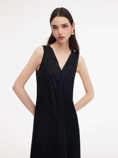Triacetate Blend Women Sleeveless Reversible Midi Dress