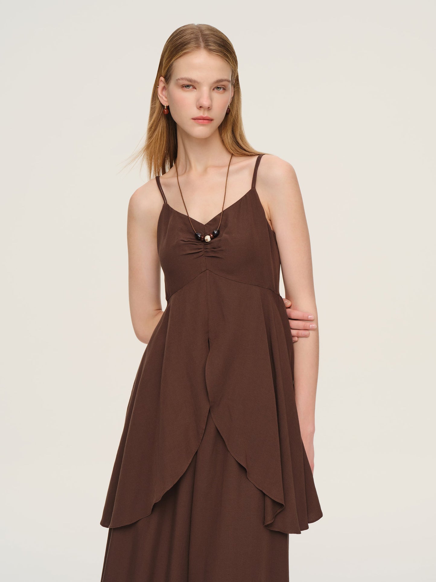 Linen Blend Camisole And Culottes Two-Piece Set