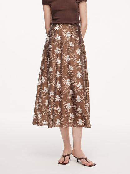Tencel Blend Floral Print Women Skirt