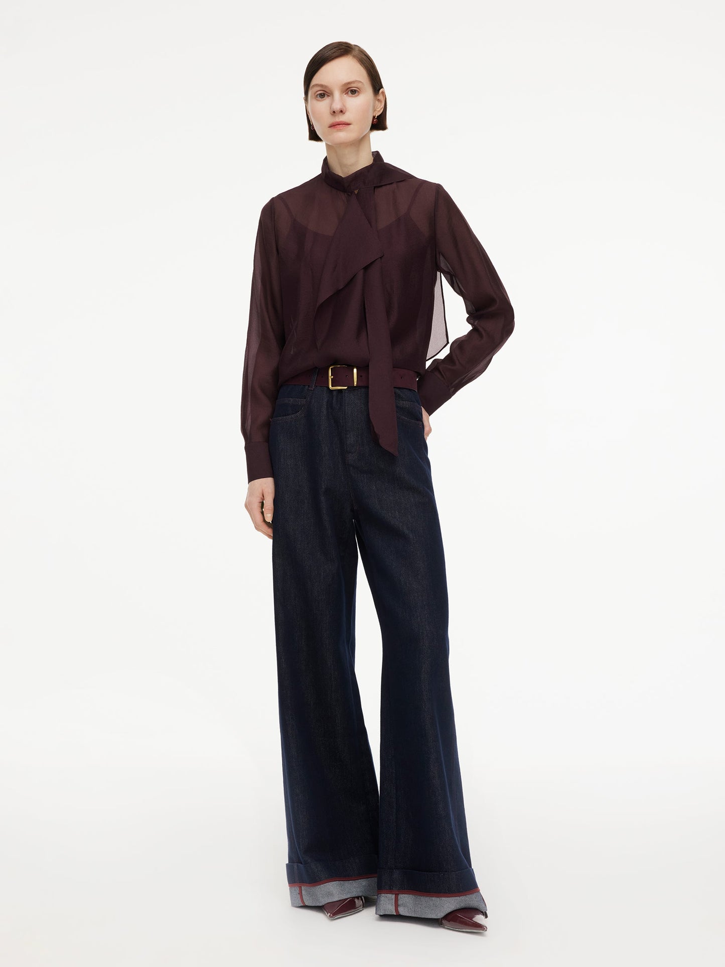 [Preview] Lyocell Cotton Blend Denim Women Jeans With Belt