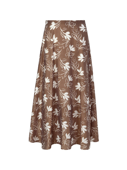 Tencel Blend Floral Print Women Skirt