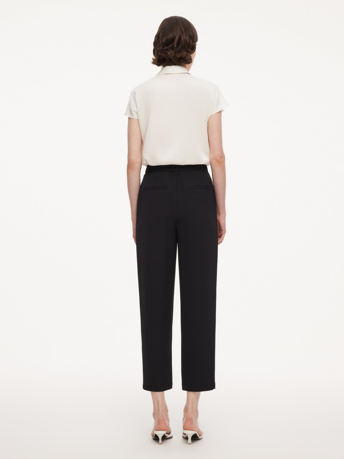 Four-Way Stretch Women Tapered Cropped Pants