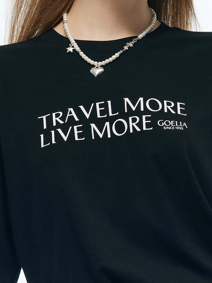 Tencel Blend Letter Print Unisex Loose T-Shirt