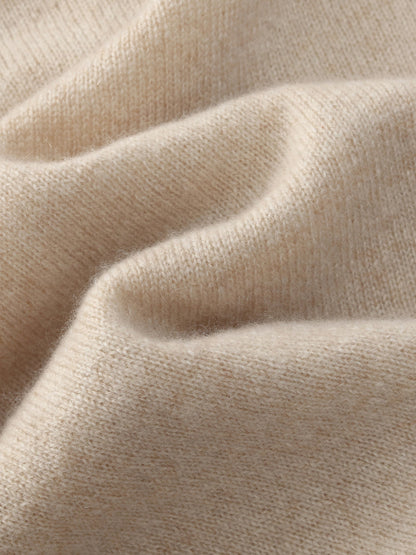 100% Cashmere Half-Zip Women Hooded Sweater