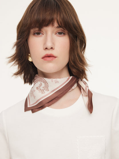 100% Mulberry Silk Paisley Print Women Scarf