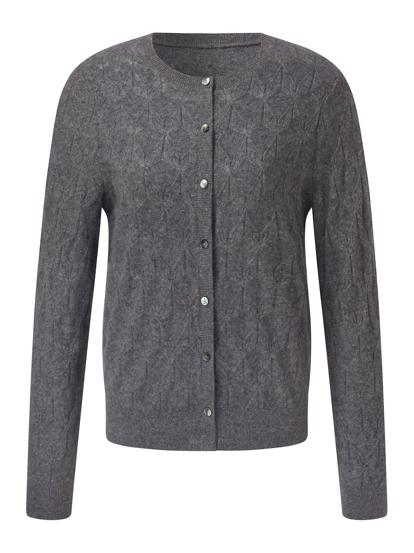 100% Cashmere Jacquard Women Cardigan