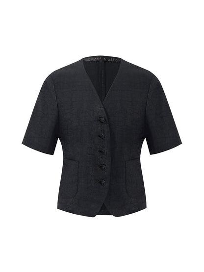 18 Momme Xiang Yun Silk Single-Breasted Women Jacket