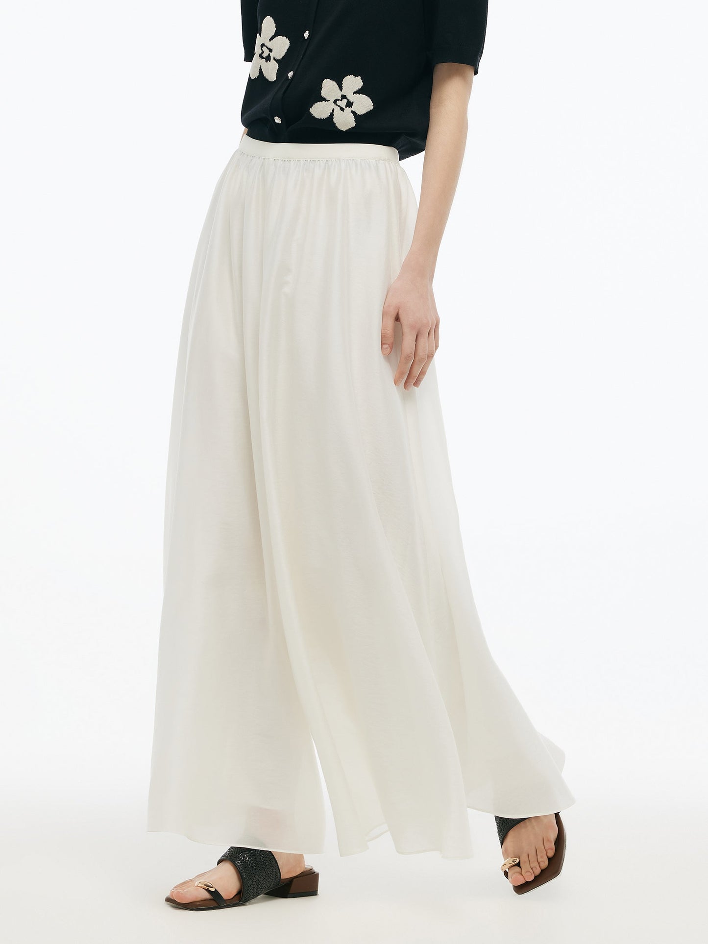 Tencel Blend A-Line Elastic Waist Women Culottes