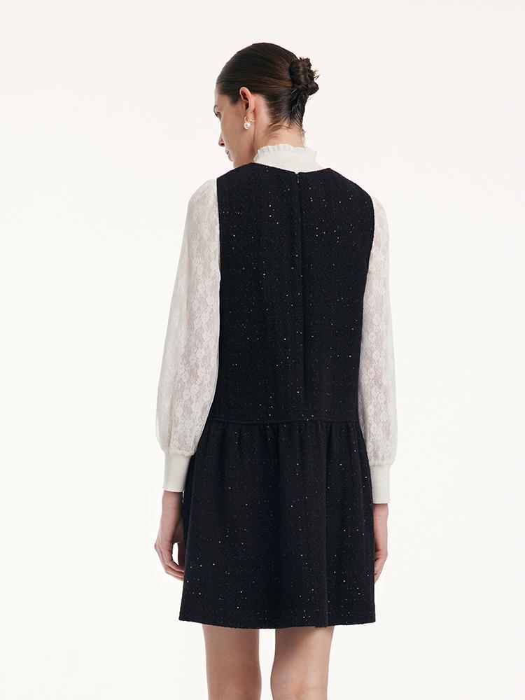 Round Neck Sequins Vest Dress
