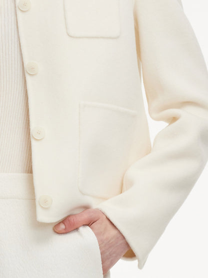Cashmere Wool Blend Double-Faced Women Crop Jacket