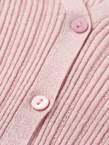 Tencel Wool Blend V-Neck Women Cardigan