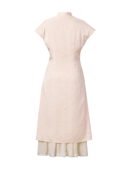 Jacquard Patchwork Women Qipao Maxi Dress